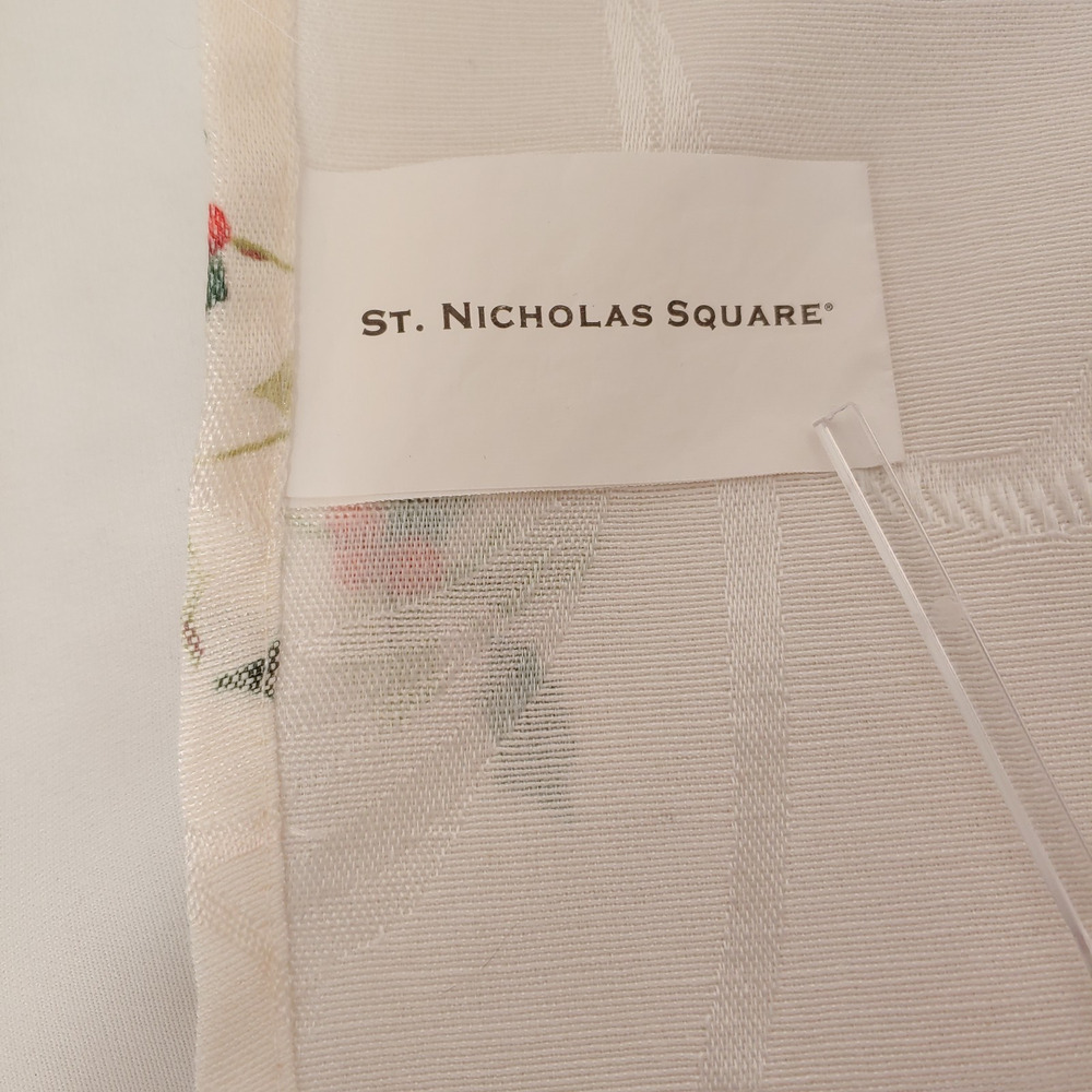 Holiday Christmas Napkins Set‎ of 5 Ivory Pine Cones St Nicholas Alpine Season - Picture 6 of 12